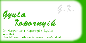 gyula kopornyik business card